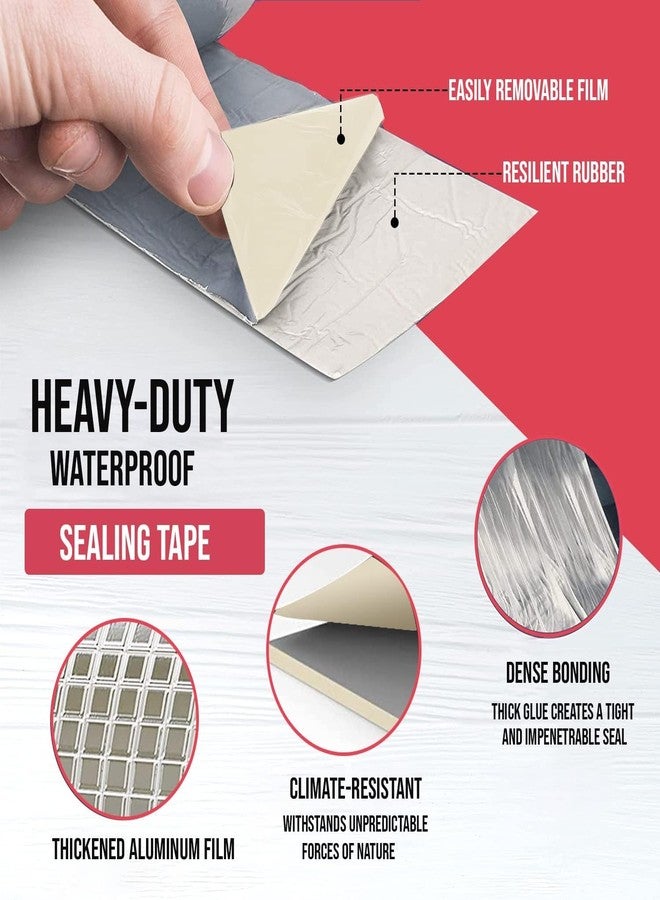 NEXAR Leakage Repair Waterproof Tape for Pipe Leakage Roof Water Leakage Solution Aluminium Foil Tape Waterproof Adhesive Tape Sealing Butyl Rubber Tape for Leakage (5 CM) - Image 5